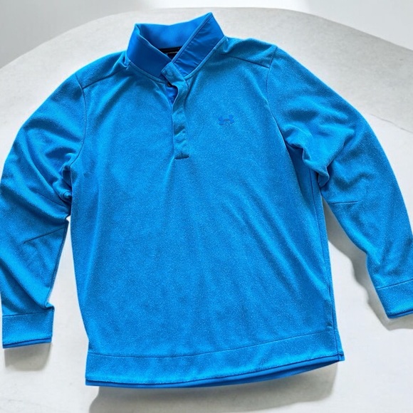 Under Armour Loose Coldgear Golf 1/4 Snap Pullover Men’s Sz XL Teal Aqua Blue - Picture 1 of 9